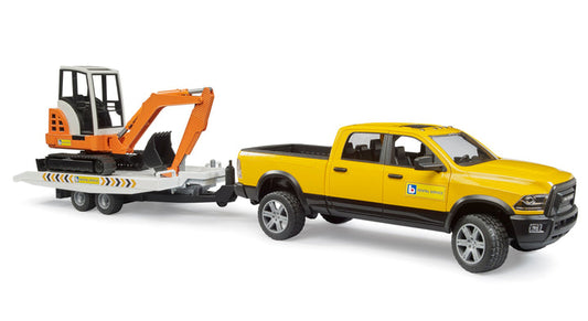 Bruder RAM Rental Service Truck with Mini Excavator