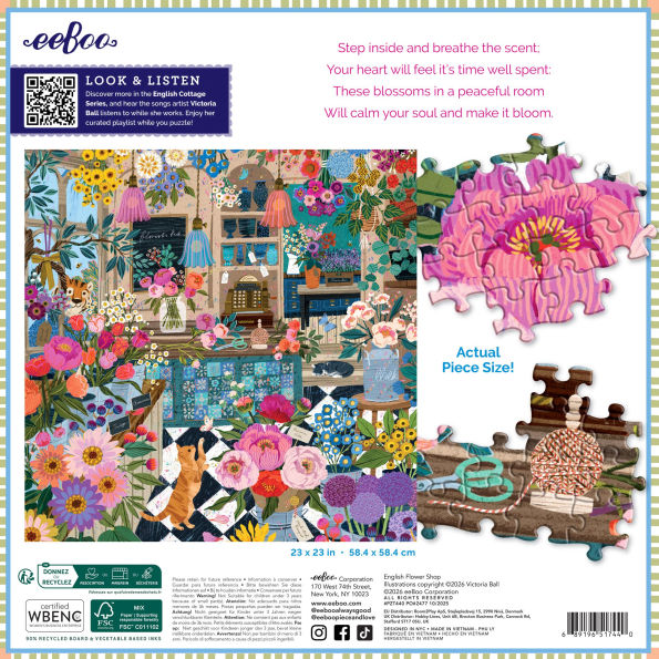 Eeboo English Flower Shop 1000 Piece Puzzle