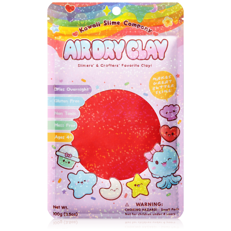 Kawaii Slime Air Dry Clay Red