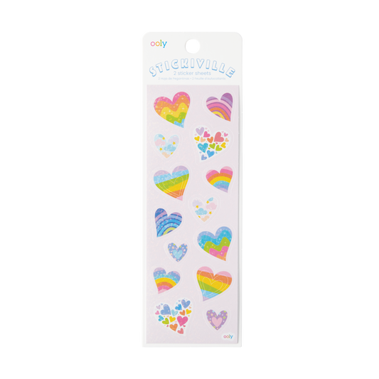 Ooly Stickiville 120-133 Rainbow Hearts Stickers