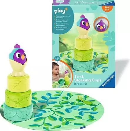 Ravensburger Play+ 12034106 Stacking Cups: Bird's Nest