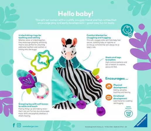 Ravensburger Play+ 12034107 My First Snuggle Friend: Zebra