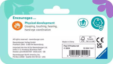 Ravensburger Play+ 12034114 Pop-it Piranha (red)