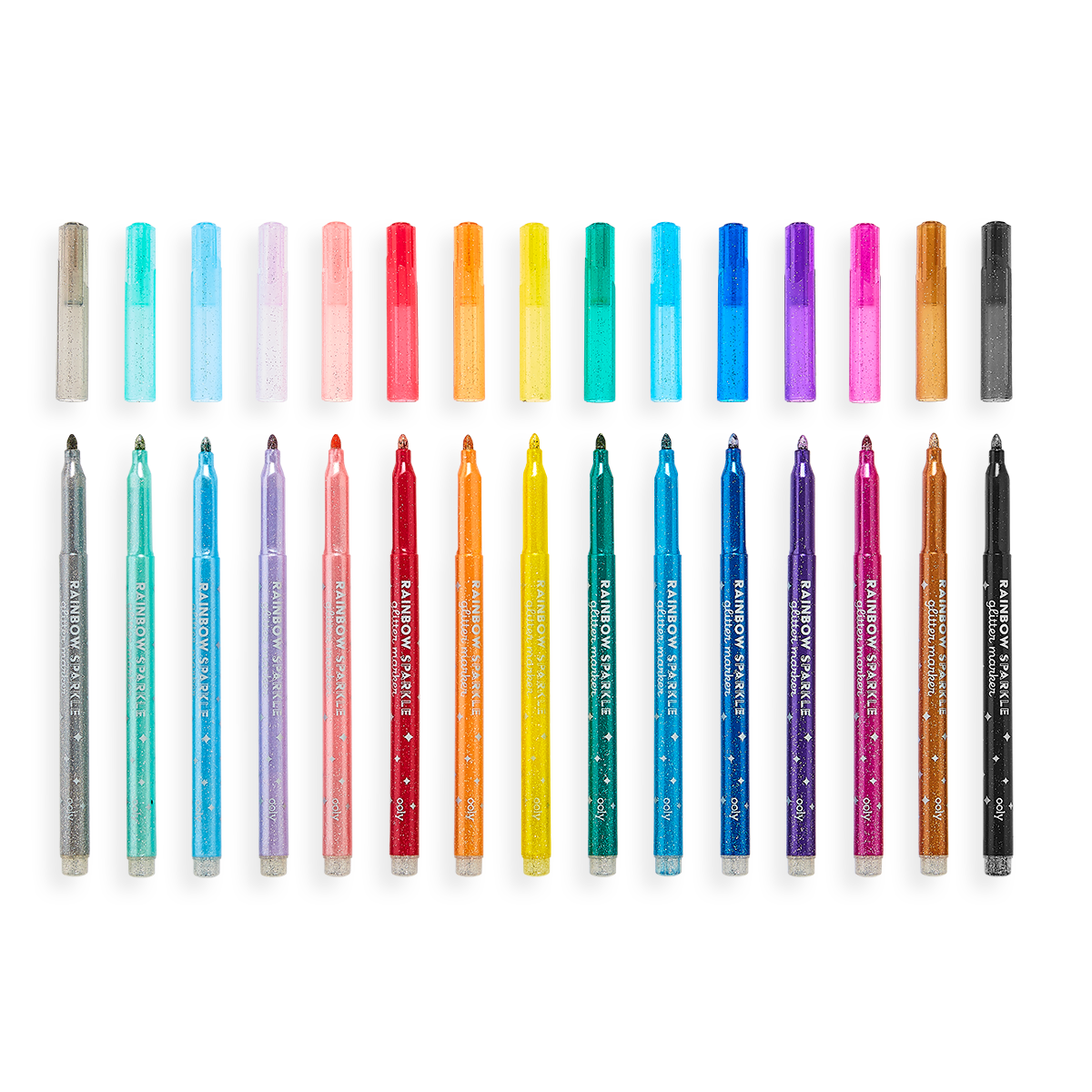Rainbow Sparkle Glitter Markers - Set of 15