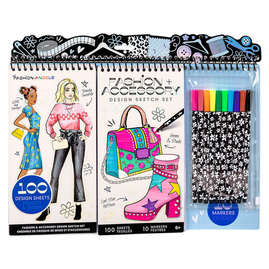 Fashion Angels Fashion & Accessory Design Sketch Set w/Markers