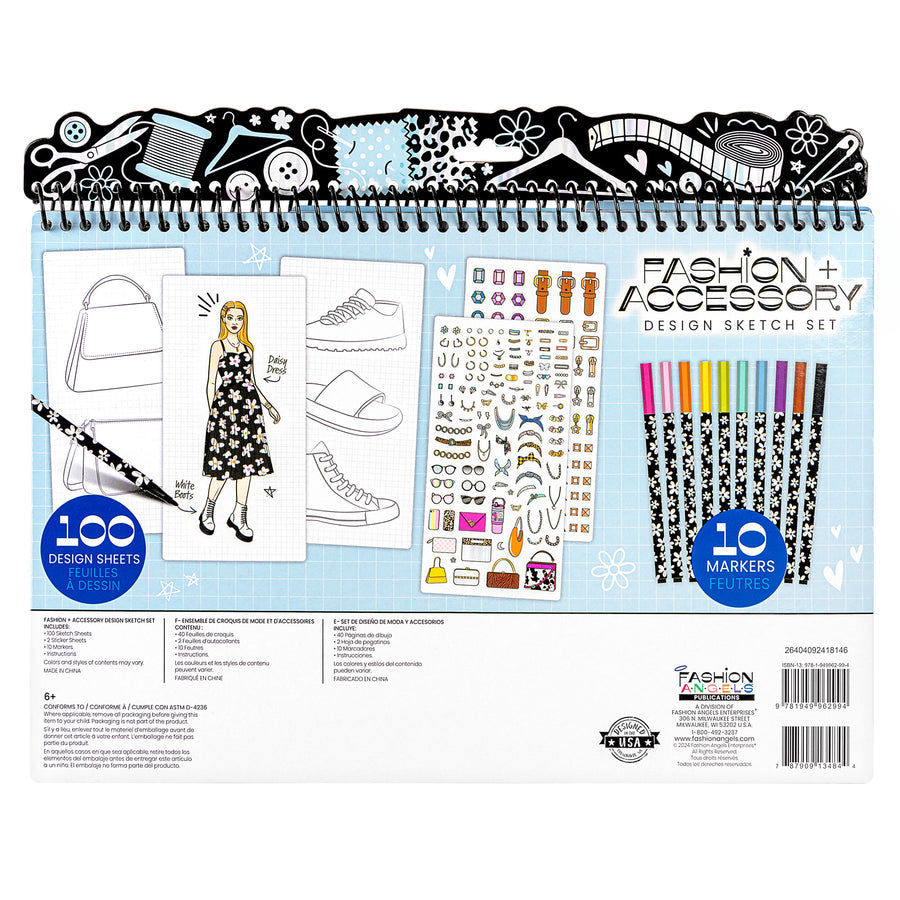 Fashion Angels Fashion & Accessory Design Sketch Set w/Markers