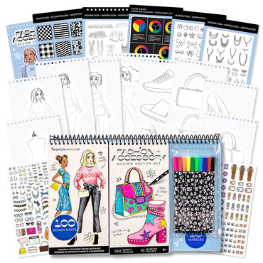 Fashion Angels Fashion & Accessory Design Sketch Set w/Markers