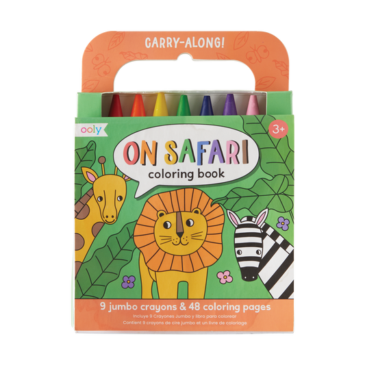 Ooly Carry Along! 138-020 Coloring Book and Crayon Set On Safari