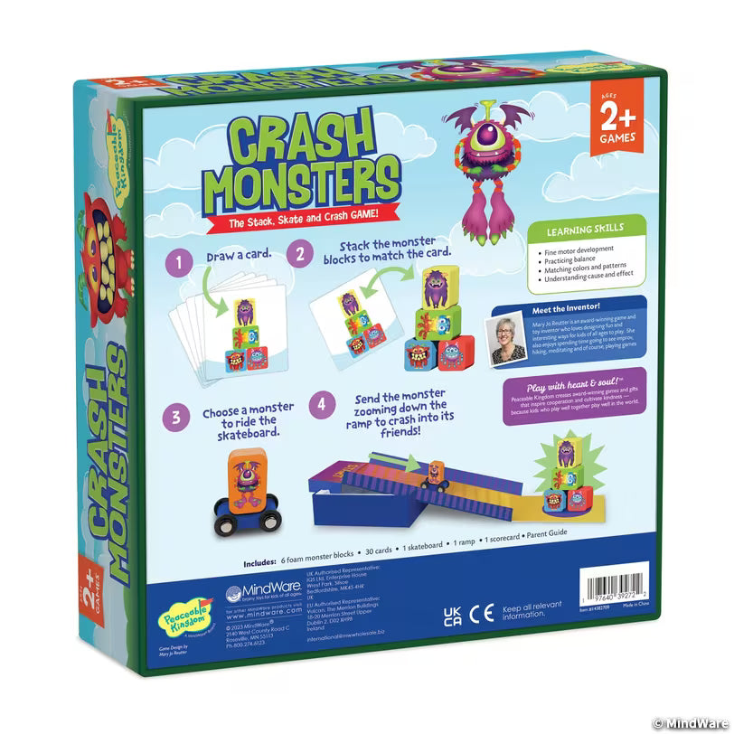 Mindware Crash Monsters Peaceable Kingdom Stacking Toddler Game
