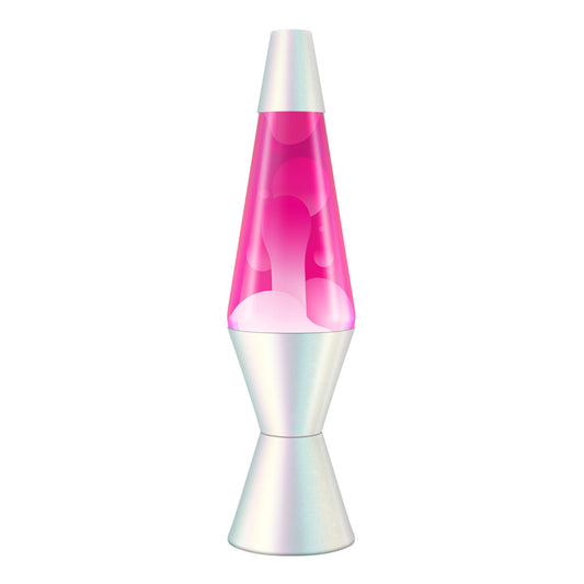 Lava Lamp 14.5" Opalescent White Pink