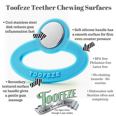 Toofeze Natural Cold Teether - Sky Blue | 78982 | Oh, That Baby!