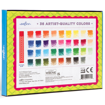eeBoo Oil Pastels PAS174 Yumi's Mushroom House 36 Colors