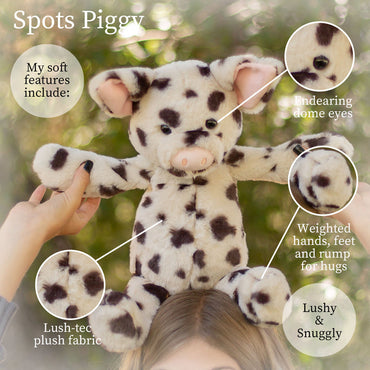 Beverly Hills Teddy Bear Co World's Softest Plush Large Lushee Spots Piggy