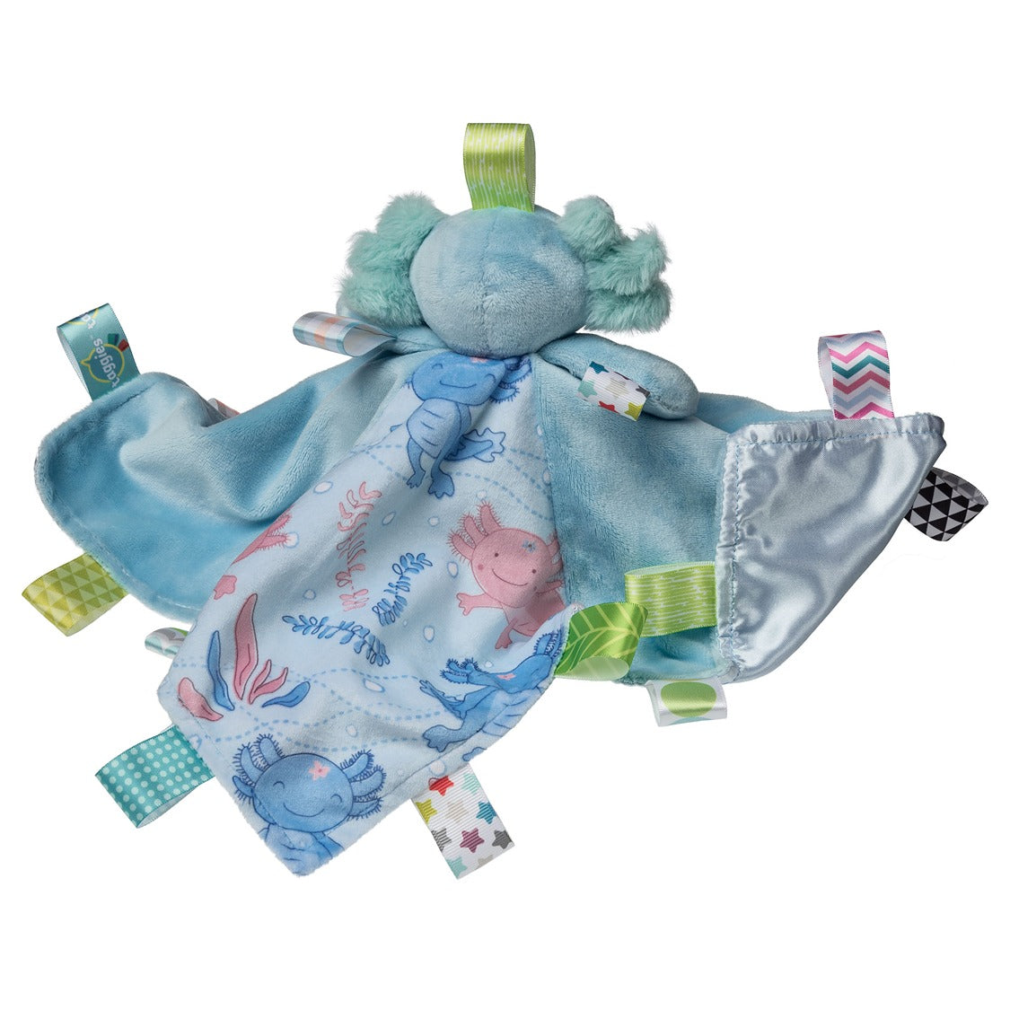 Taggies Fizzy Axolotl Character Blanket Aqua