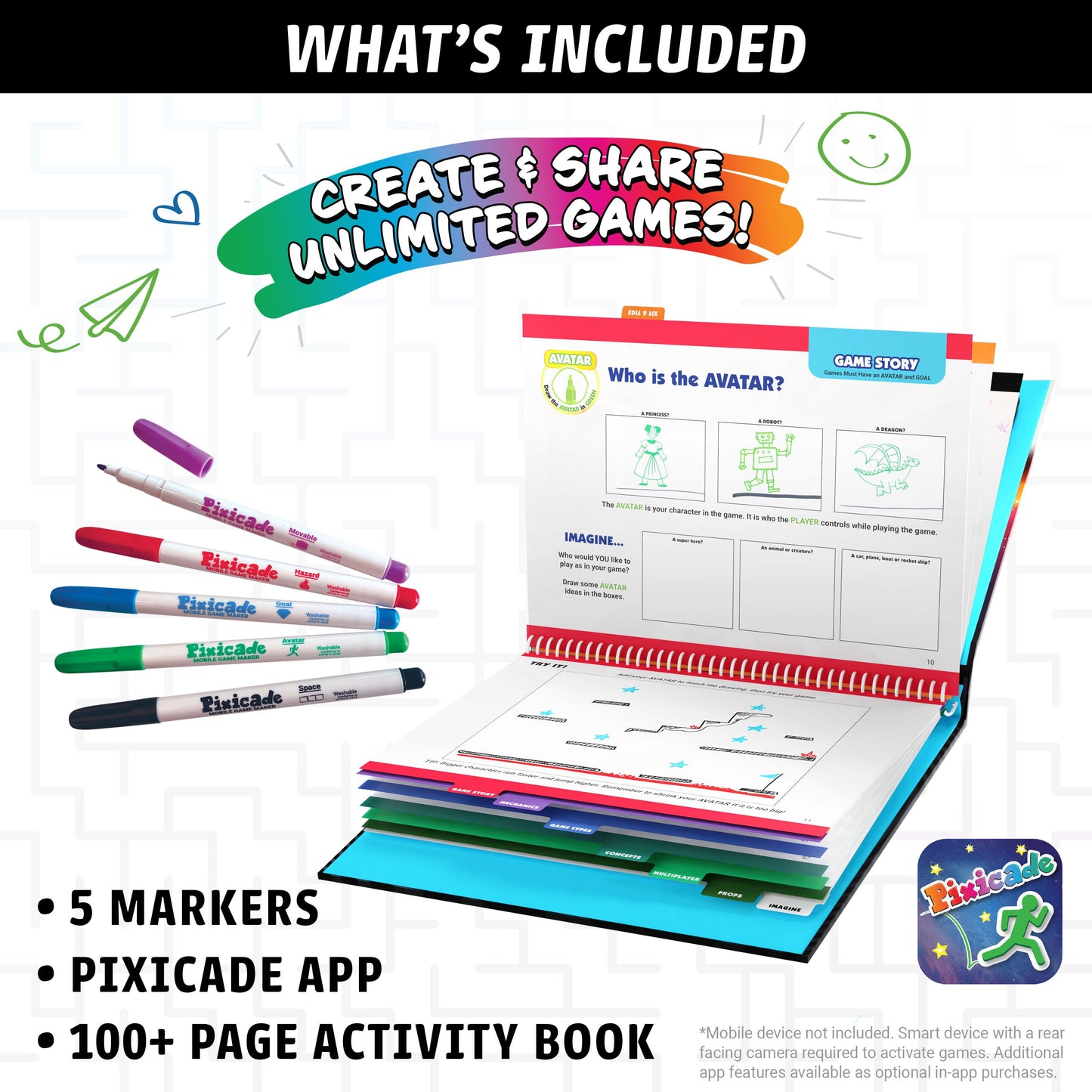 Abacus Brands Pixicade Draw Your Own Games