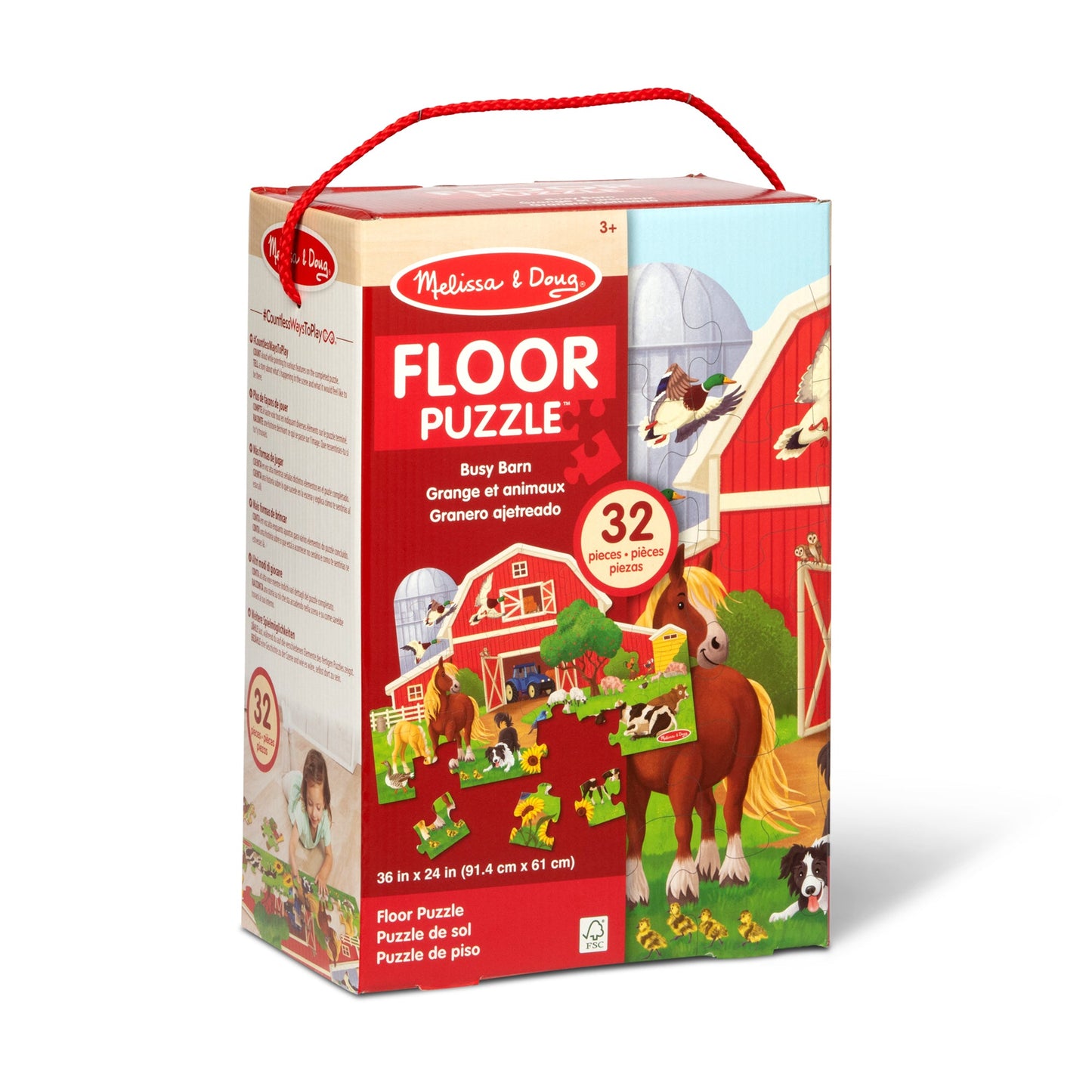 Melissa & Doug Busy Barn Shaped Floor Puzzle - 32 Pieces