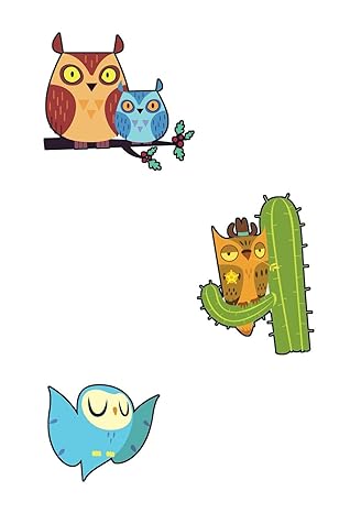 Dover Glow-in-the-Dark Tattoos: Owls
