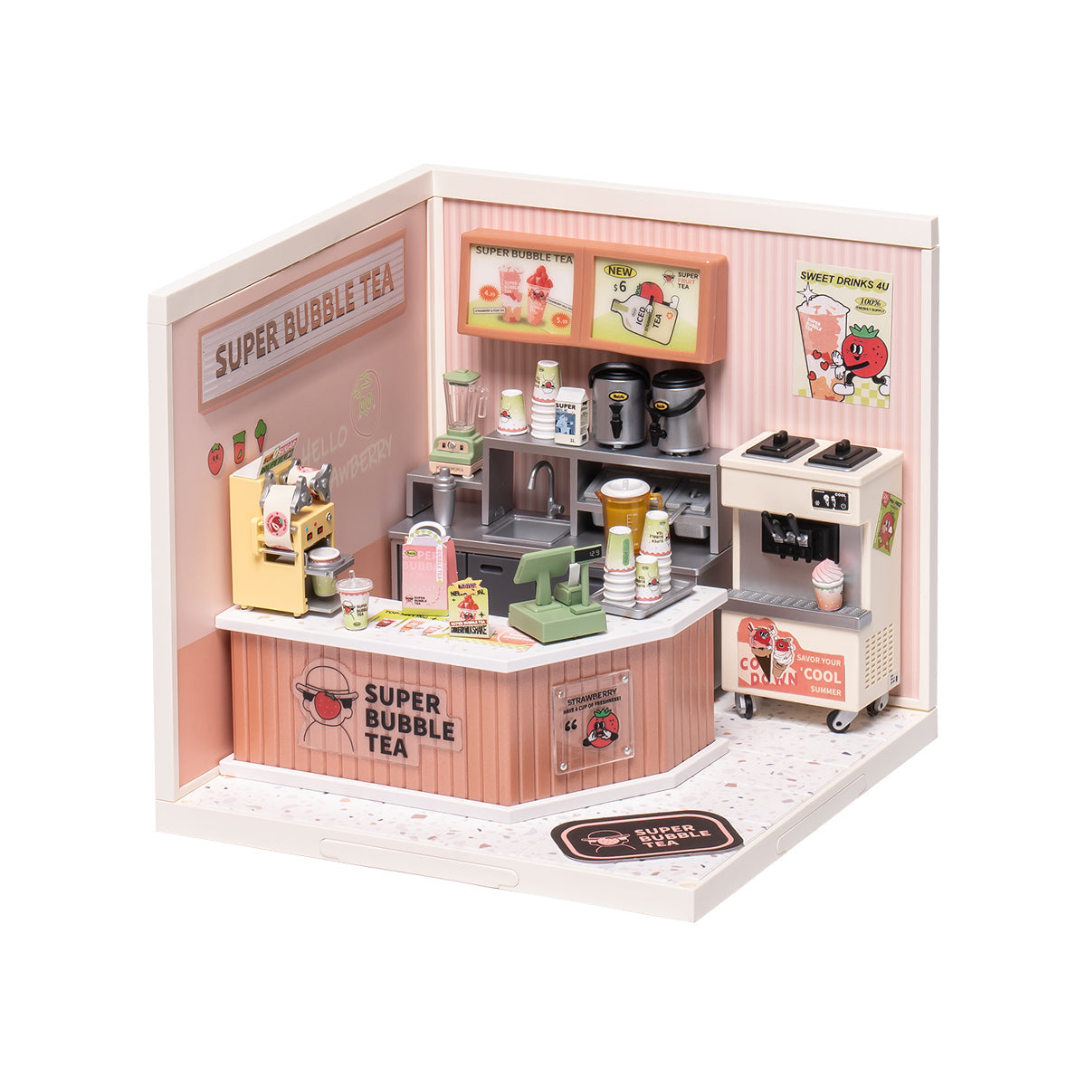 Robotime Rolife Super Creator Double Joy Bubble Tea DIY Miniature House