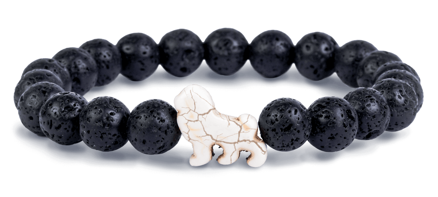Fahlo The Excursion Bracelet Lion Lava Stone