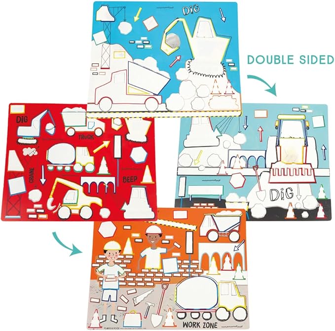 Floss and Rock Construction Magic Water Placemats