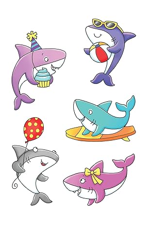 Dover Silly Sharks: 10 Temporary Tattoos