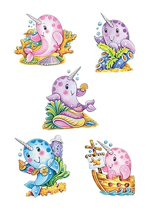 Dover Glitter Narwhals Stickers