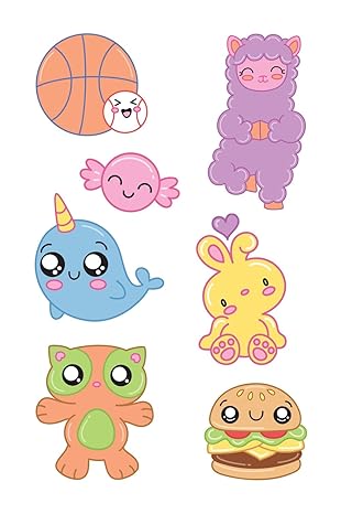 Dover Cute Kawaii: 14 Temporary Tattoos