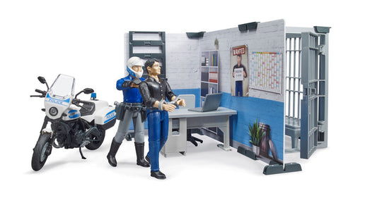 Bruder 62732 bworld Police Station with Police Motorcycle