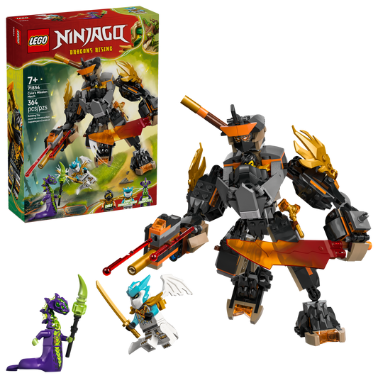 LEGO® NINJAGO® 71854 Cole's Mission Mech & Dragon Zane