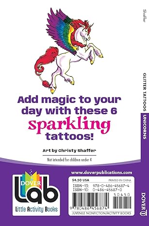 Dover Glitter Tattoos Unicorns