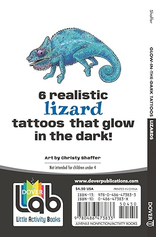 Dover Glow-in-the-Dark Tattoos: Lizards