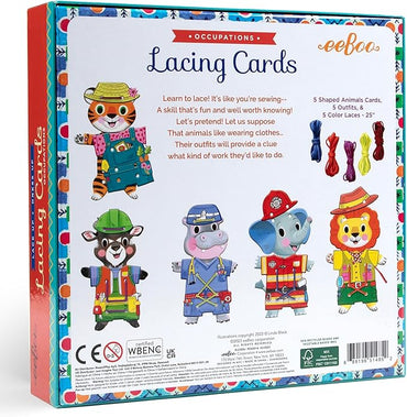 Eeboo LCODU Occupations Dress Up Lacing Cards