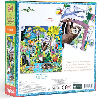 eeBoo Rainforest 64 Piece Puzzle
