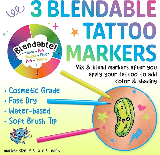 Creativity for Kids Color-In Neon Tattoos Mini Kit