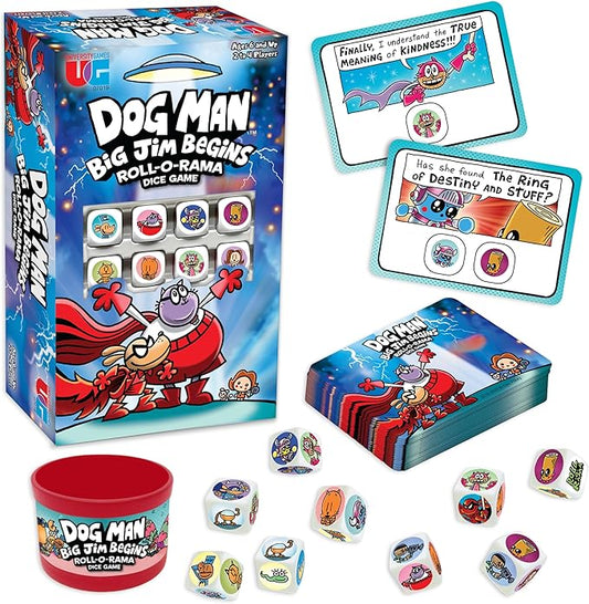 University Games Dog Man Big Jim Begins Roll-o-Rama Dice Game
