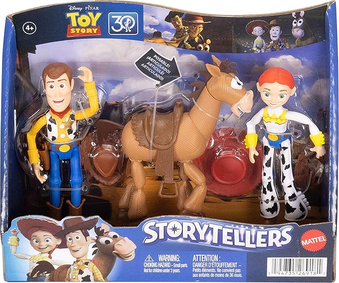 Mattel Disney Pixar Storytellers Toy Story 3-Pack of Woody, Jessie & Bullseye