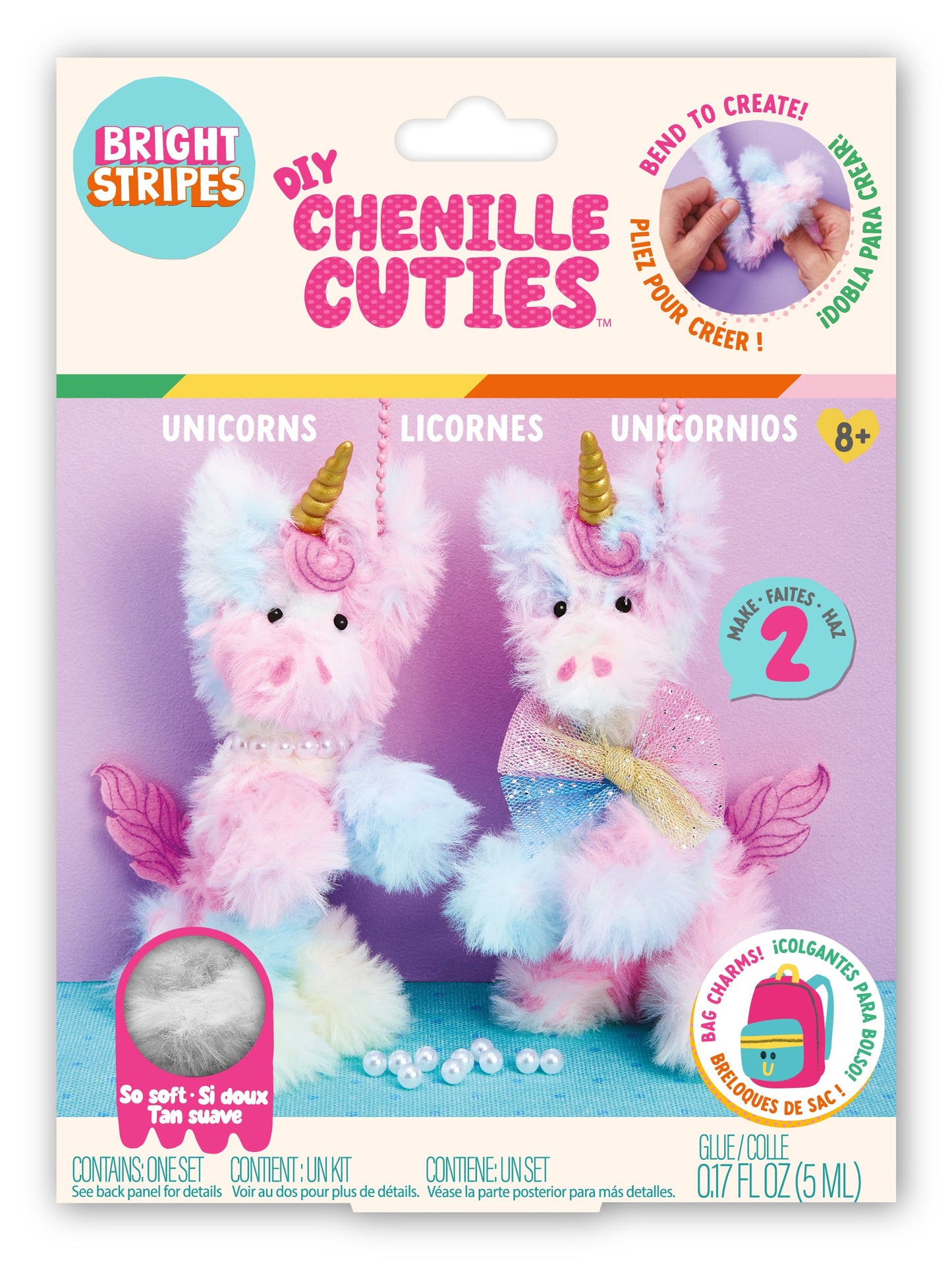 Bright Stripes DIY Chenille Cuties- Unicorns