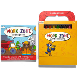 Carry Along Work Zone Coloring Book and Crayon Set