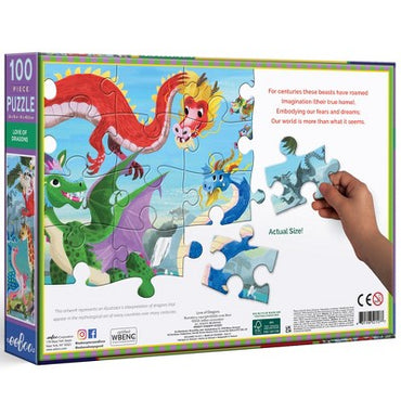 Eeboo Love of Dragons 100 Piece Puzzle