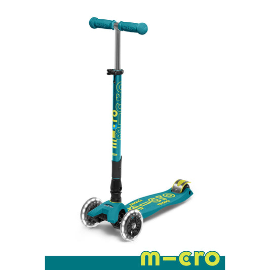 Micro Kickboard Maxi Foldable LED Scooter -  Petrol Green