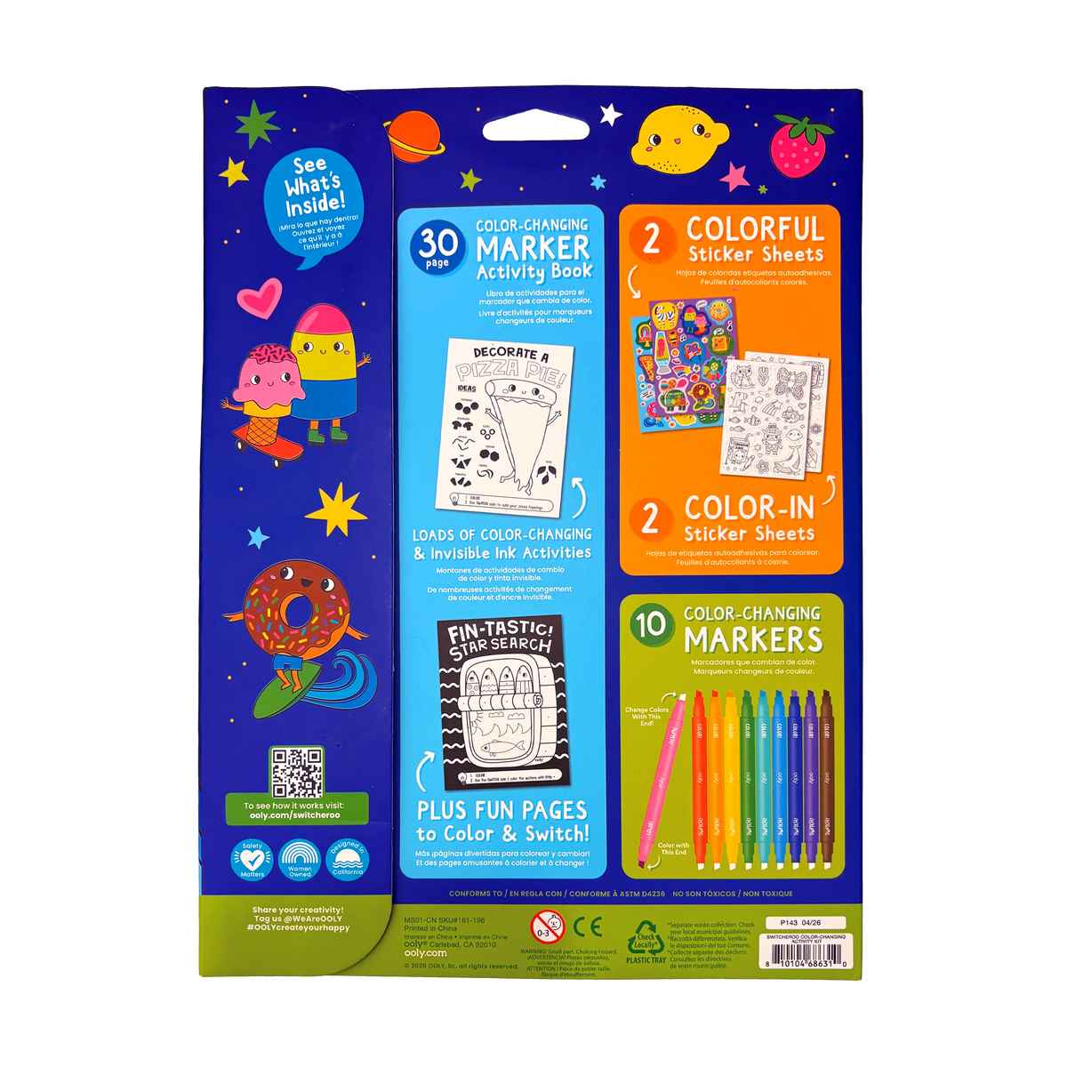 Ooly Switch-eroo! Color-Changing Activity Kit - Markers Stickers Coloring Book