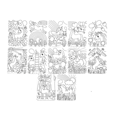 Ooly Unicorn Friends 161-116 Undercover Art Hidden Pattern Coloring Activity Art Cards