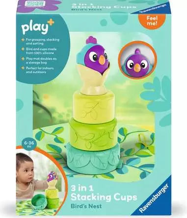 Ravensburger Play+ 12034106 Stacking Cups: Bird's Nest