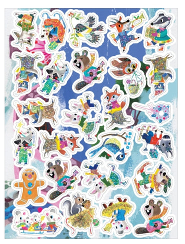Eeboo Holiday in the Woods Shiny Sticker Book
