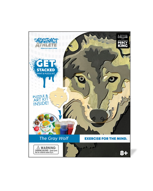 Get Stacked Paint & Puzzle Kit - Gray Wolf