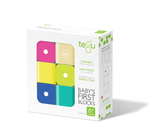 Tegu Baby's First Wooden Blocks- 6 Piece Set