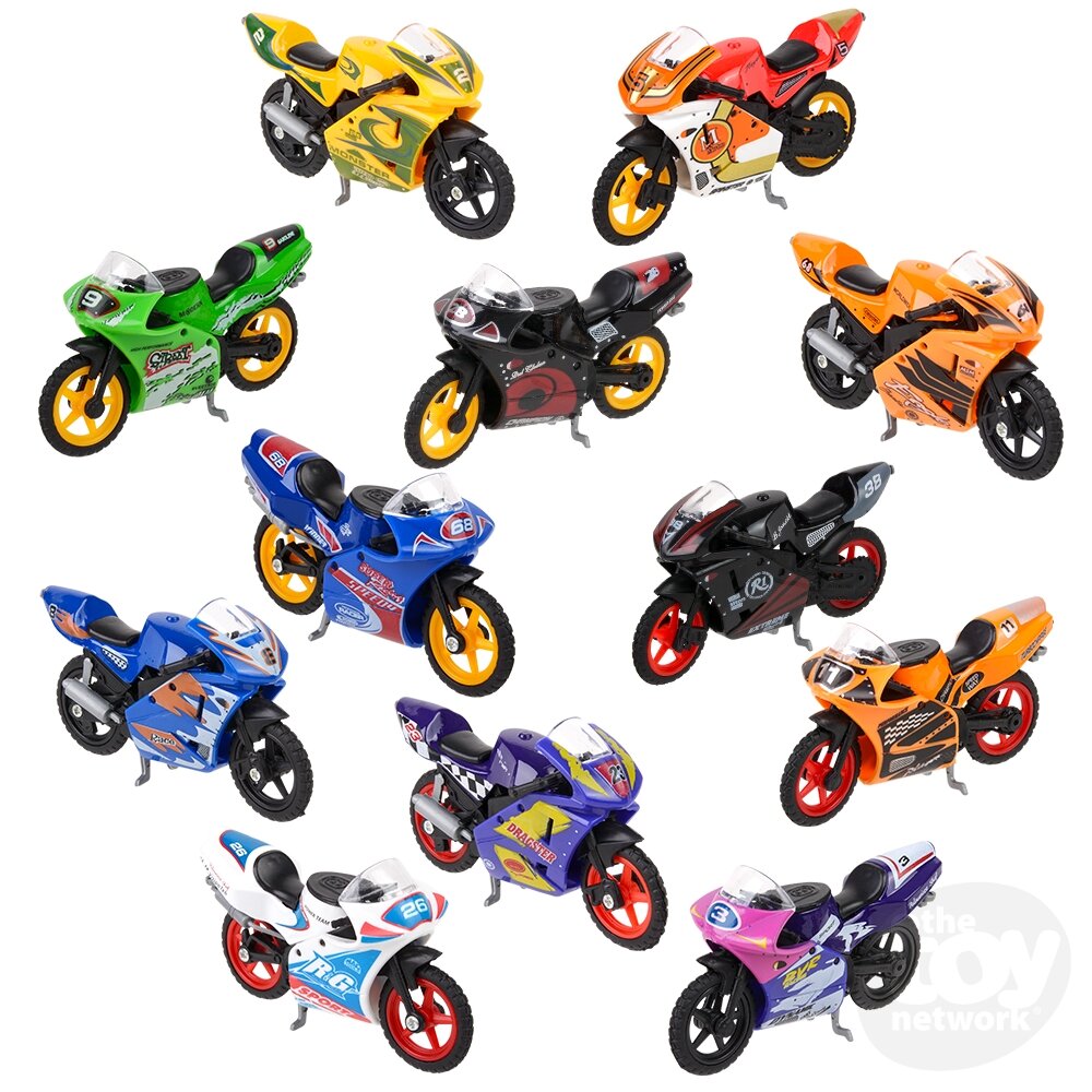 Toy Network 3.5" Diecast Sportsbike Motorcycle (Random Color Assortment 1pc)