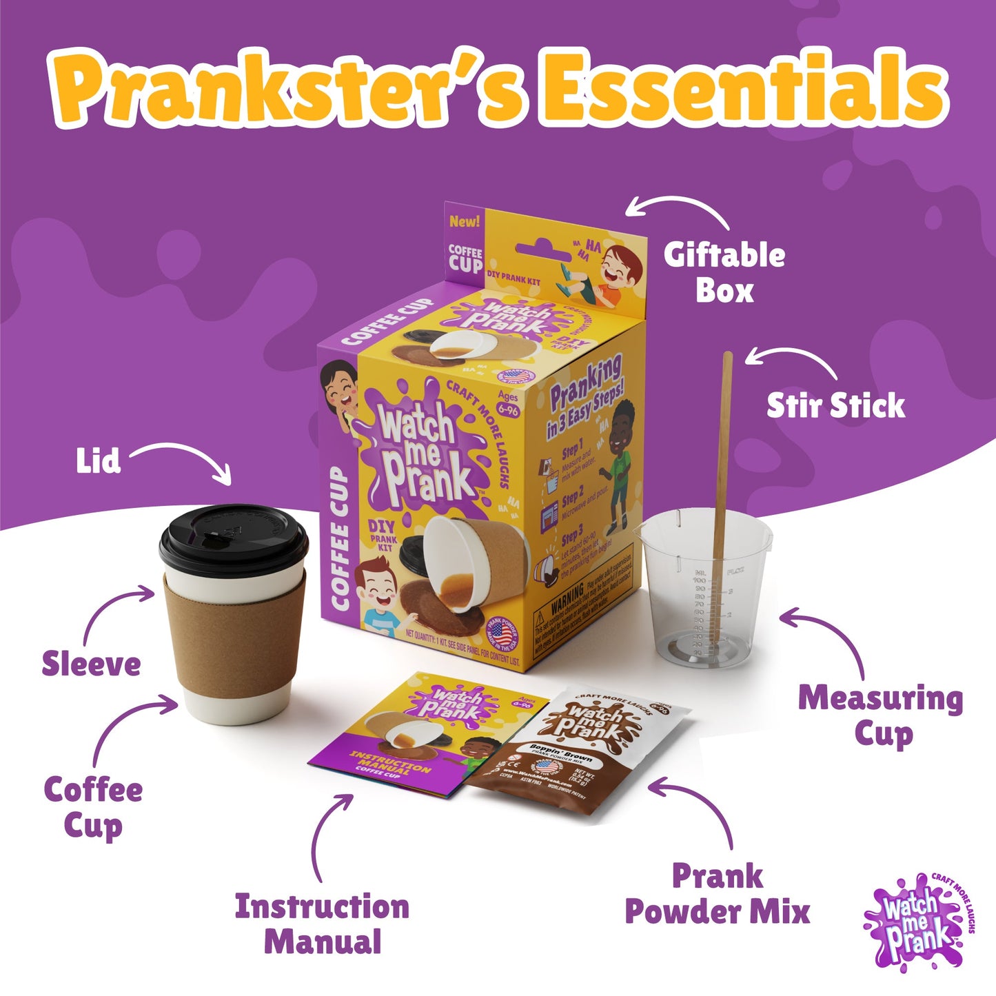 South Beach Bubbles WatchMePrank DIY Coffee Cup Spill Prank Kit