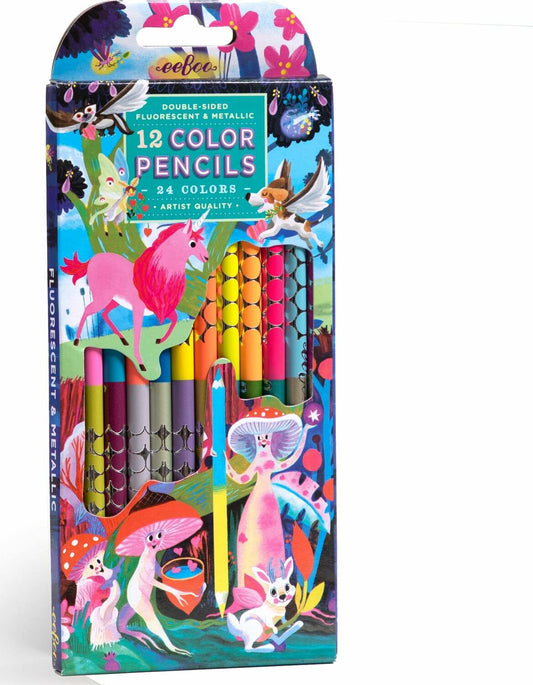 Magical Creatures Special Pencils (12 color pencils - double-sided )