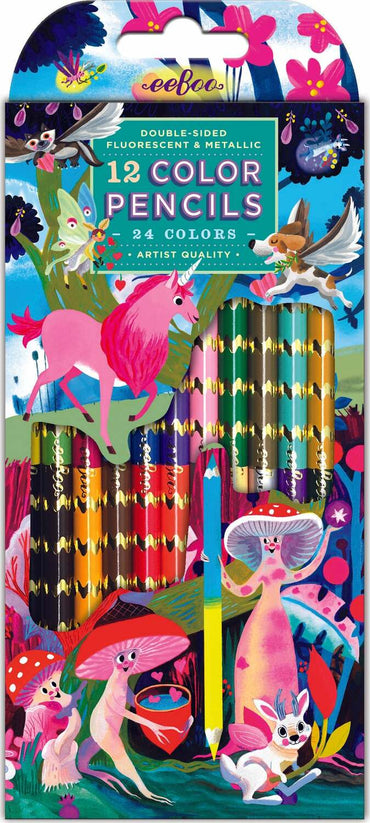 Magical Creatures Special Pencils (12 color pencils - double-sided )